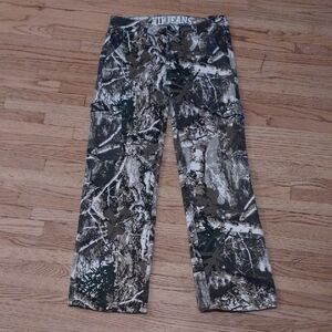 Camouflage Jeans Realtree Style Branches Tree Leafs, Hunting Nature Utility Camo